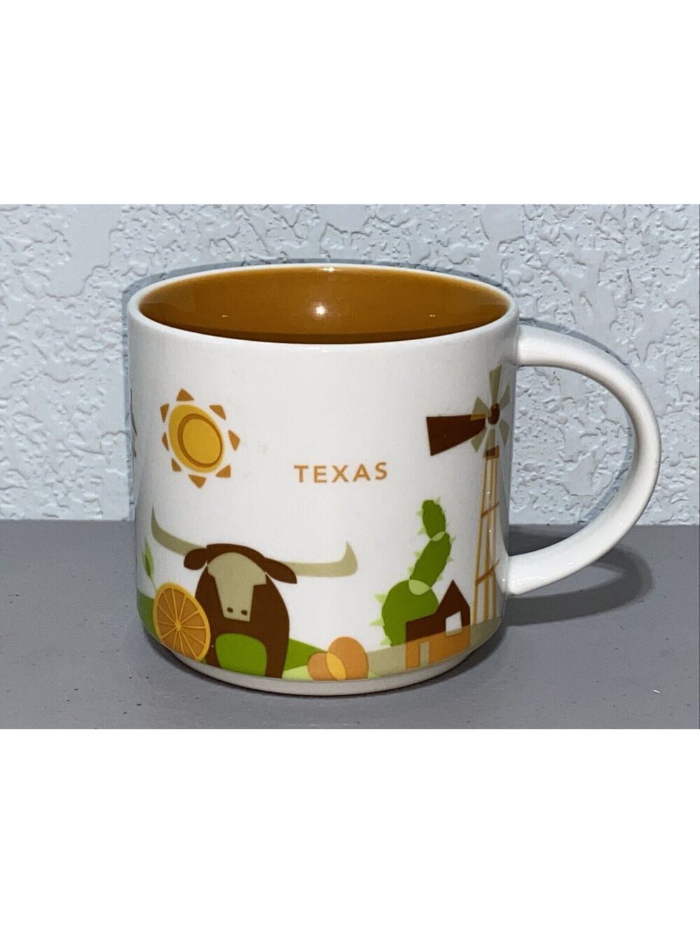 Starbucks You Are Here Collection Mug Coffee Cup TEXAS Longhorn 14oz 2015